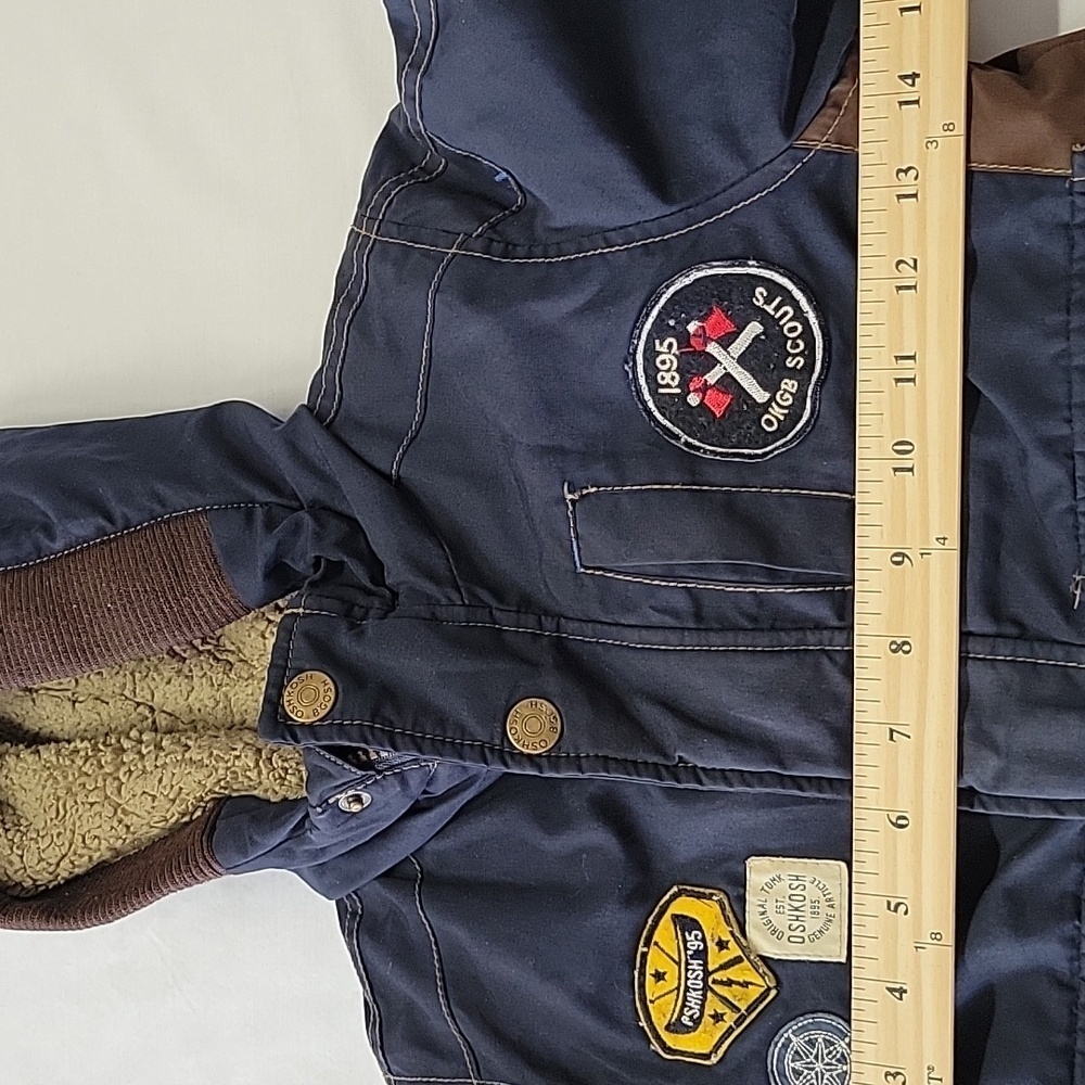 Oshkosh B’gosh Navy Blue Hooded Jacket Winter Coat Full Zip Kids Boys 3T - Picture 9 of 10
